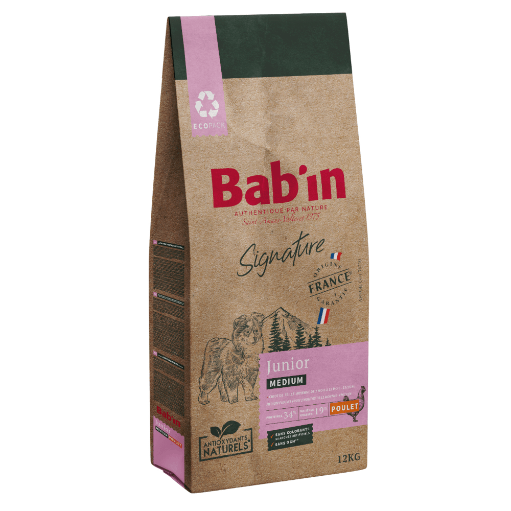 Croquettes – BAB’IN – Signature Medium Junior Poulet – Chiot Taille Moyenne