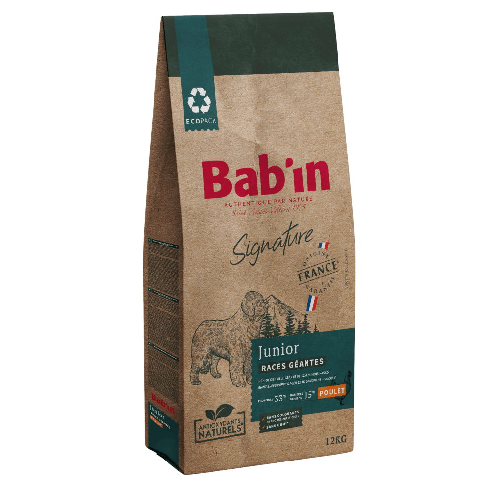 Croquettes – BAB’IN – Signature Giant Junior Poulet – Chien Junior Très Grande Taille
