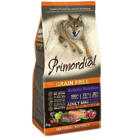 Croquettes - PRIMORDIAL - Grain Free - Chien Adulte Mini Canard & Truite