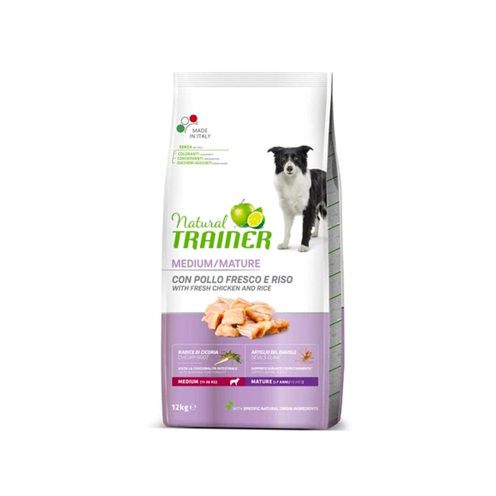 Croquettes – Natural Trainer – Chien Adulte Medium Mature Poulet – Adult Medium Mature