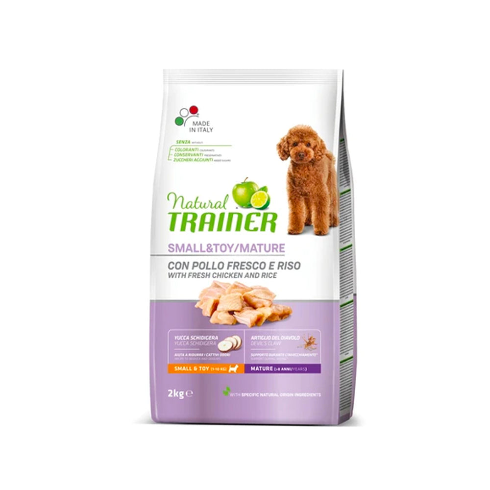 Croquettes – Natural Trainer – Chien Adulte Mini Mature Poulet – Adult Small Breed Mature
