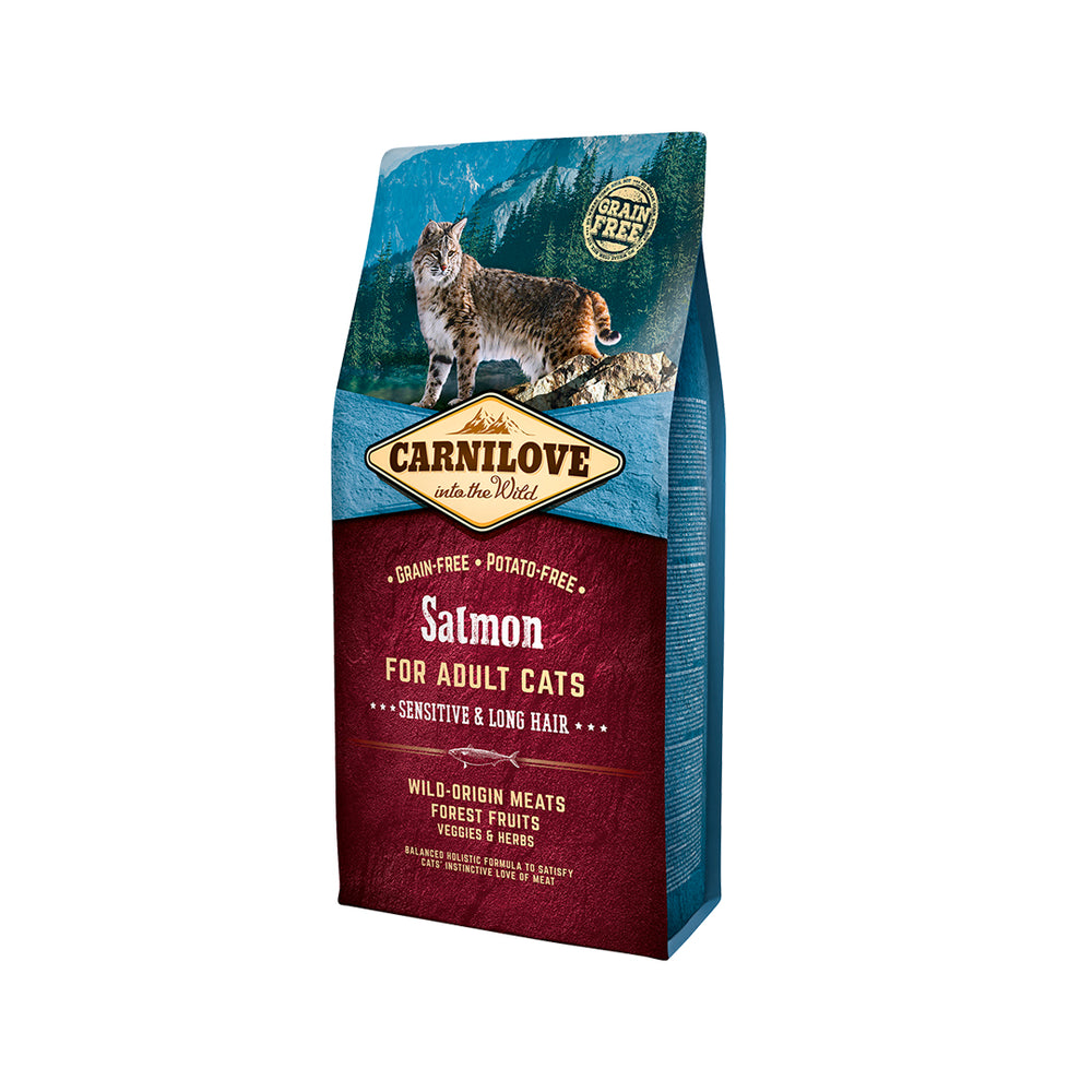 Croquettes - CARNILOVE - Chat Adulte Sensitive & Long Hair Saumon