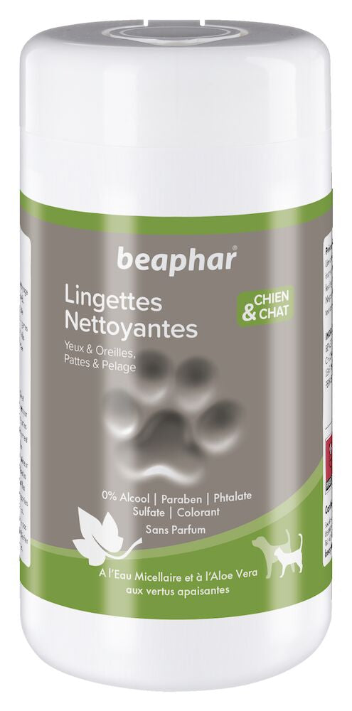 Lingettes nettoyantes – Beaphar – Premium Aloe Vera – Chien & Chat