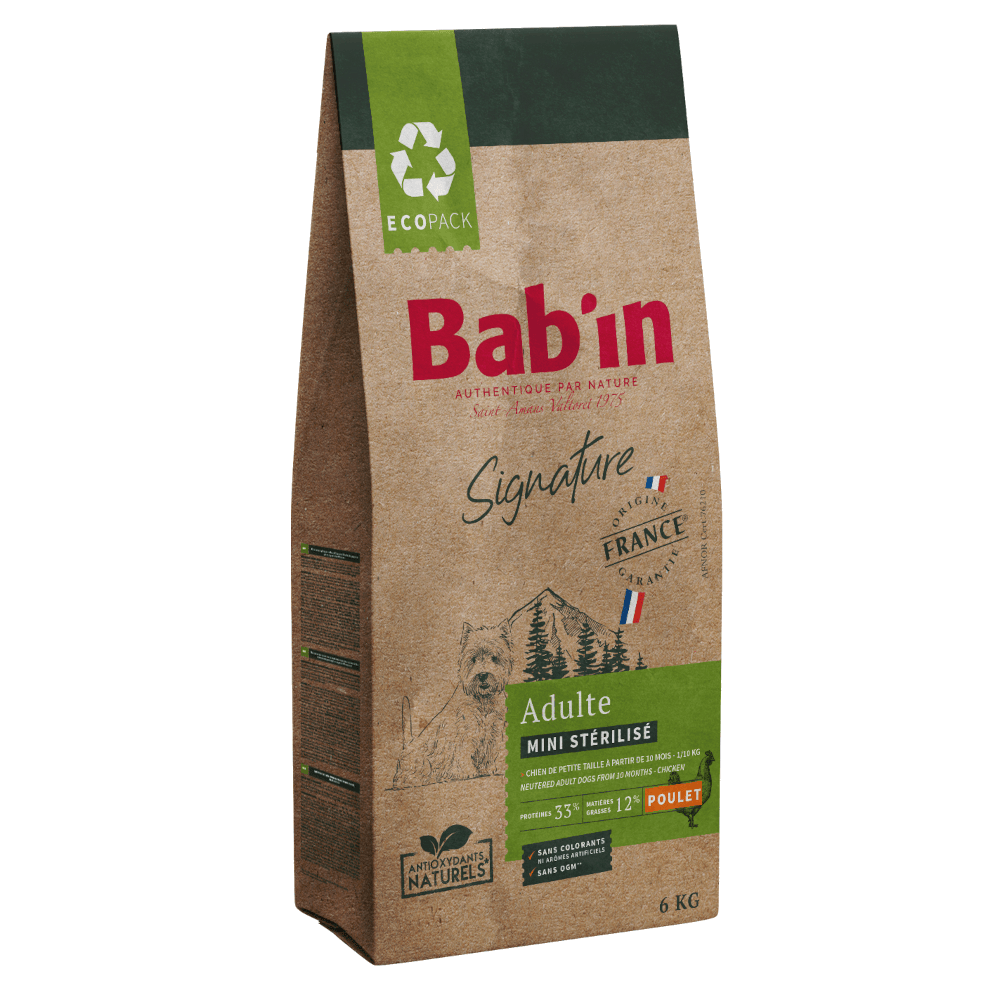 Croquettes – BAB’IN – Signature Mini Sterilised Poulet – Chien Stérilisé Petite Taille