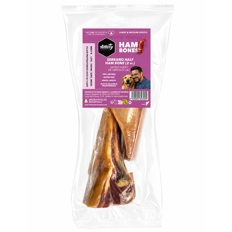 Os à mâcher chien jambon Serrano Amity Premium 370g (lot de 2)