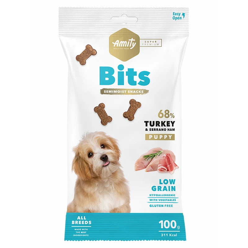 Friandises chiot poulet Amity Super Premium Bits 100g