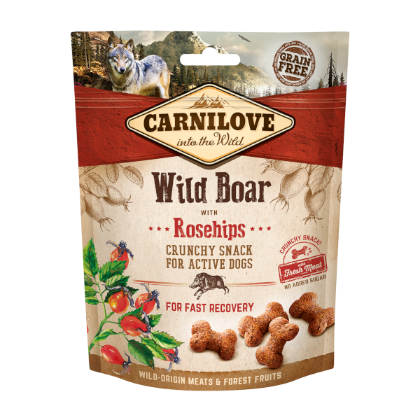 Friandises chien sanglier et églantine sans céréales Carnilove 200g
