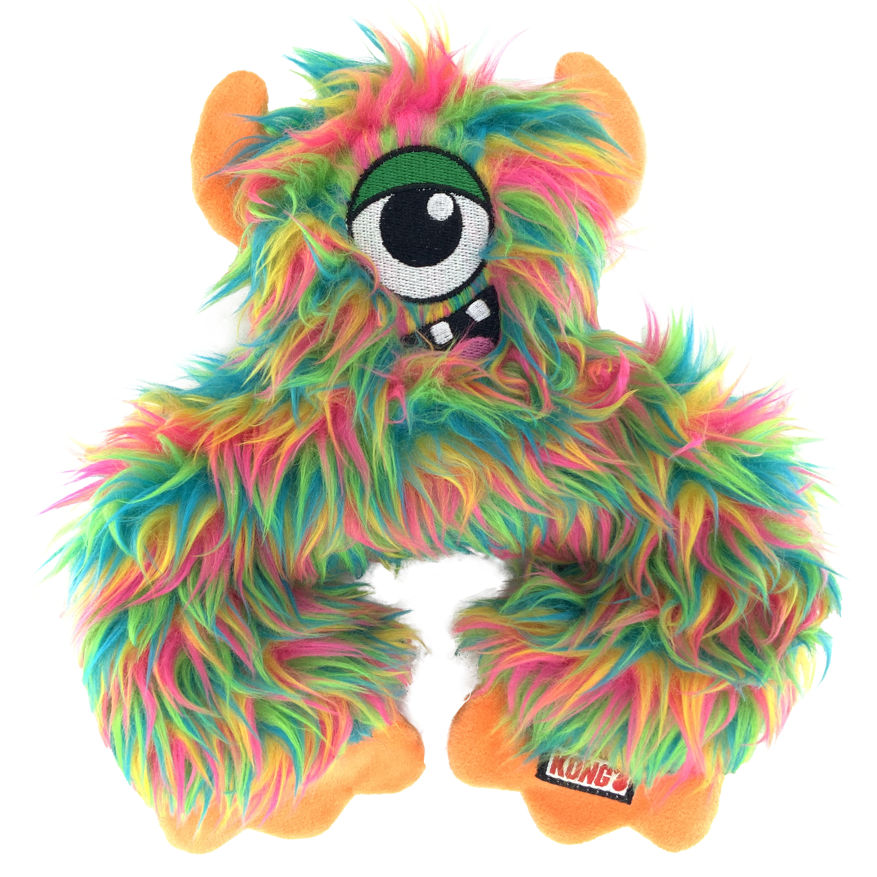 Peluche chien monstre longue fourrure couineur Kong Frizzle Frazzle M