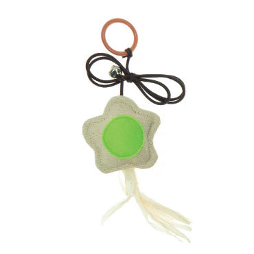 Jouet fleur élastique coton chat Imac vert beige