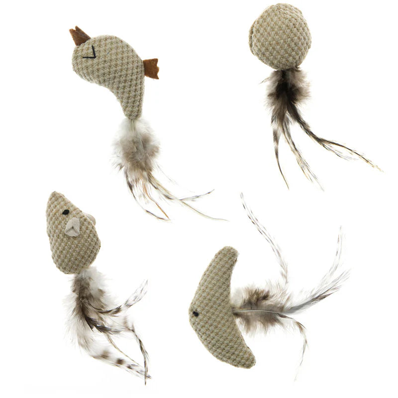 Jouet peluche grelot naturel chat Imac