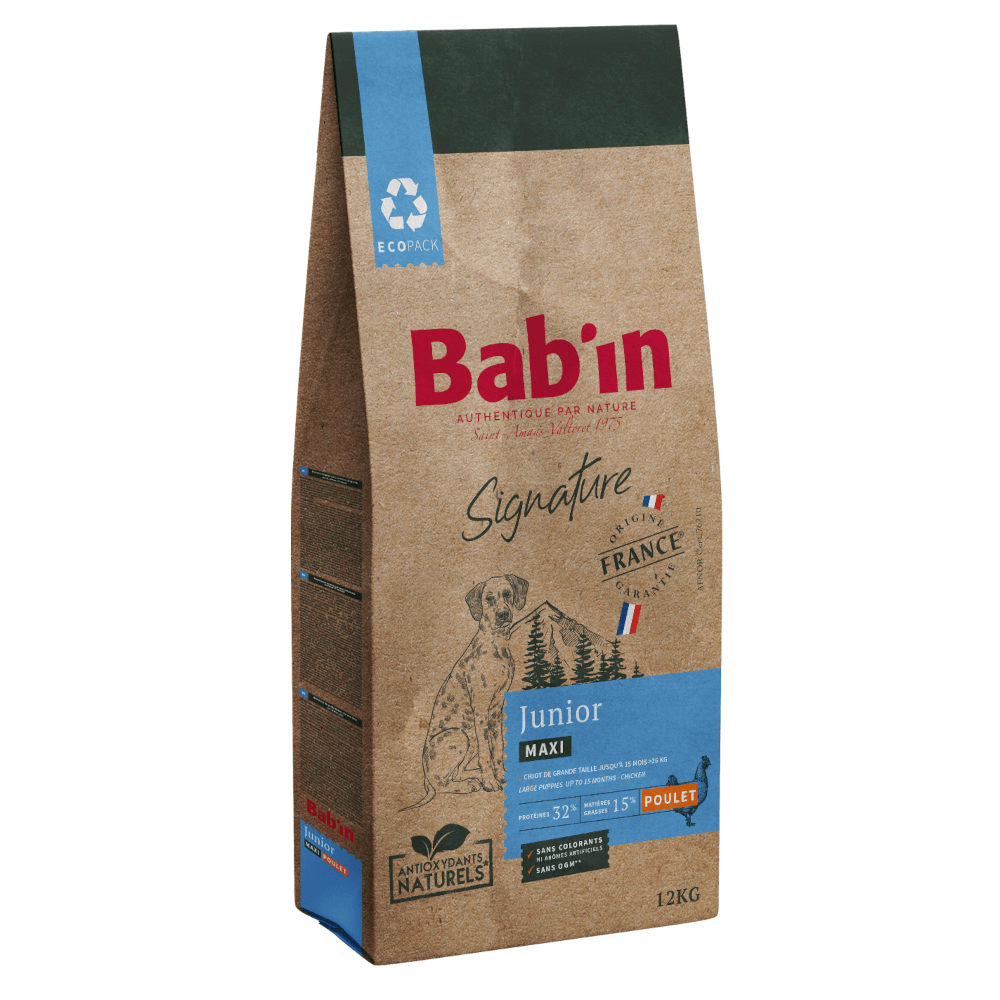 Croquettes – BAB’IN – Signature Maxi Junior Poulet – Chiot Grande Taille