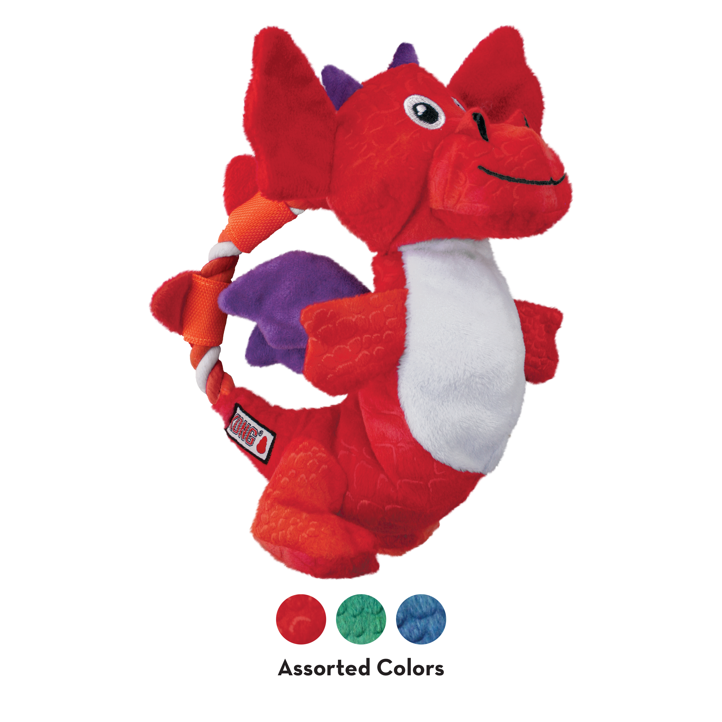 Peluche chien dragon corde couineur Kong Knots M/L