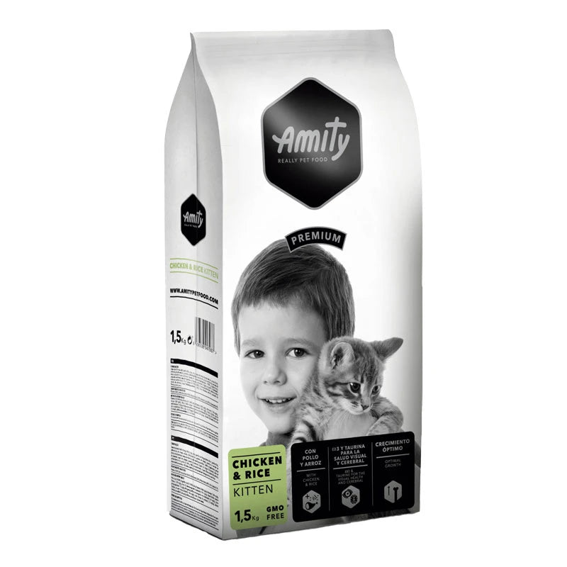 Croquettes chaton poulet et riz Amity Premium 2 kg