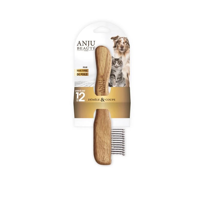 Peigne démêloir 12 lames chien et chat Anju