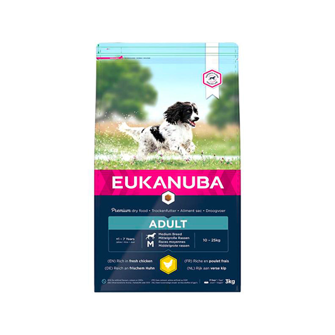 Croquettes - Eukanuba - Chien Adulte Medium Poulet
