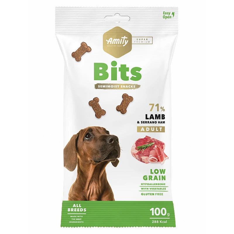 Friandises chien agneau et jambon Serrano Amity Super Premium 100g