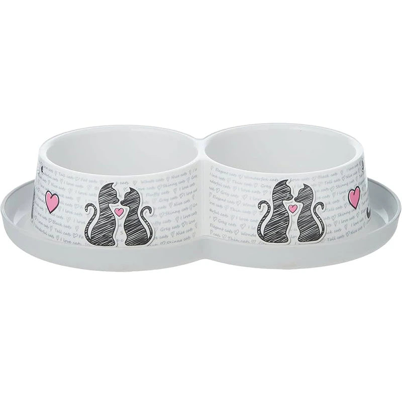 Double gamelle Trendy Dinner Double Cats in Love chien et chat Moderna