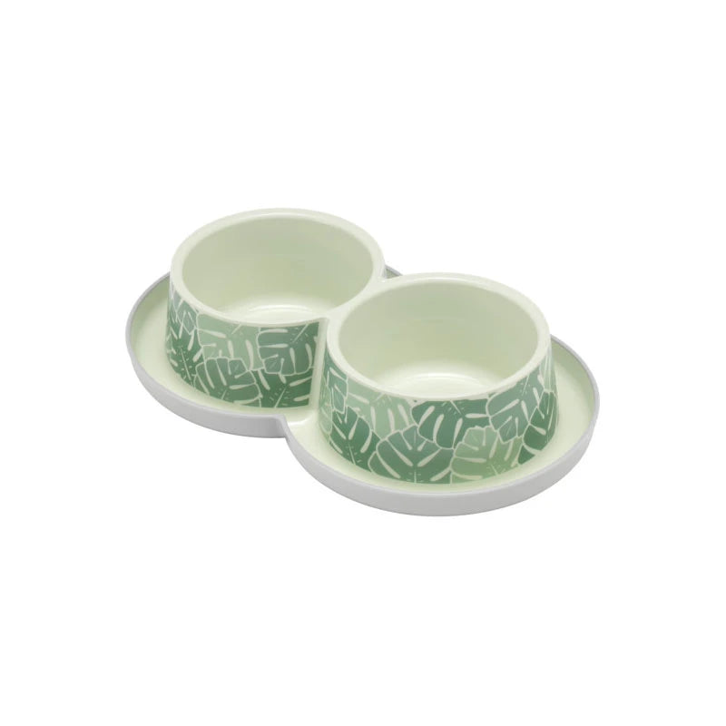 Double gamelle Trendy Dinner Double Small Eden vert chien et chat Moderna