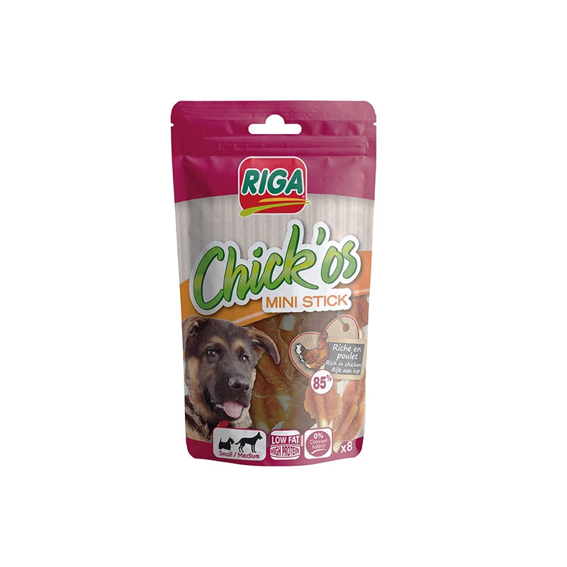 Snack Chick'Os filet poulet et stick Minis x8 chien Riga