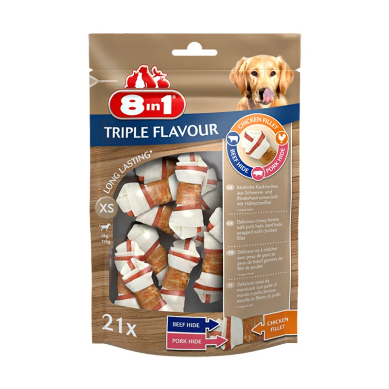 Os à mâcher Triple Flavour XS chien 8in1