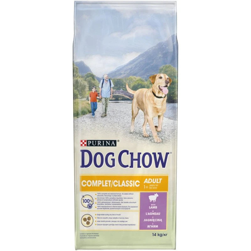 Croquettes chien adulte complet agneau Dog Chow 14 kg