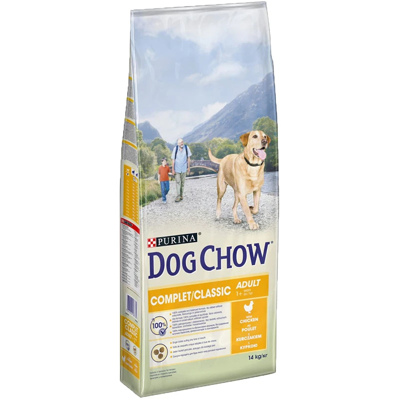 Croquettes chien adulte complet poulet Dog Chow 14 kg
